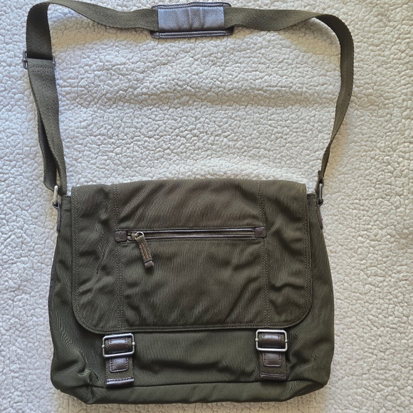 Banana Republic Nylon with Leather Trim Messenger/Laptop Bag - Picture 1 of 11